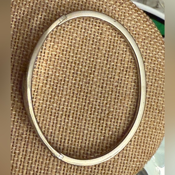 Taxco Mexico Small Black & White Abalone Mother of Pearl bangle Bracelet sz 5.75 - Picture 6 of 12